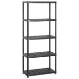 VIDAXL-LAGER RAKE 5-layer 142x38x170 cm Kunststoff schwarz