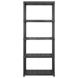 VIDAXL-LAGER RAKE 5-layer 142x38x170 cm Kunststoff schwarz