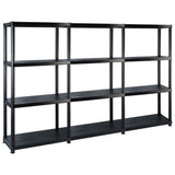 VIDAXL-LAGER RAKE 4-LAYER 183X30.5X130 CM CLASTIK SCHWARZ