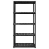 VIDAXL-LAGER RAKE 5-LAYER 274,5 x 45,7 x 185 cm Kunststoff Schwarz
