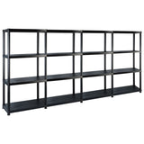 VIDAXL-LAGER RAKE 4-Layer 244x30.5x130 cm Kunststoff Schwarz