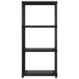 VIDAXL-LAGER RAKE 4-Layer 244x30.5x130 cm Kunststoff Schwarz