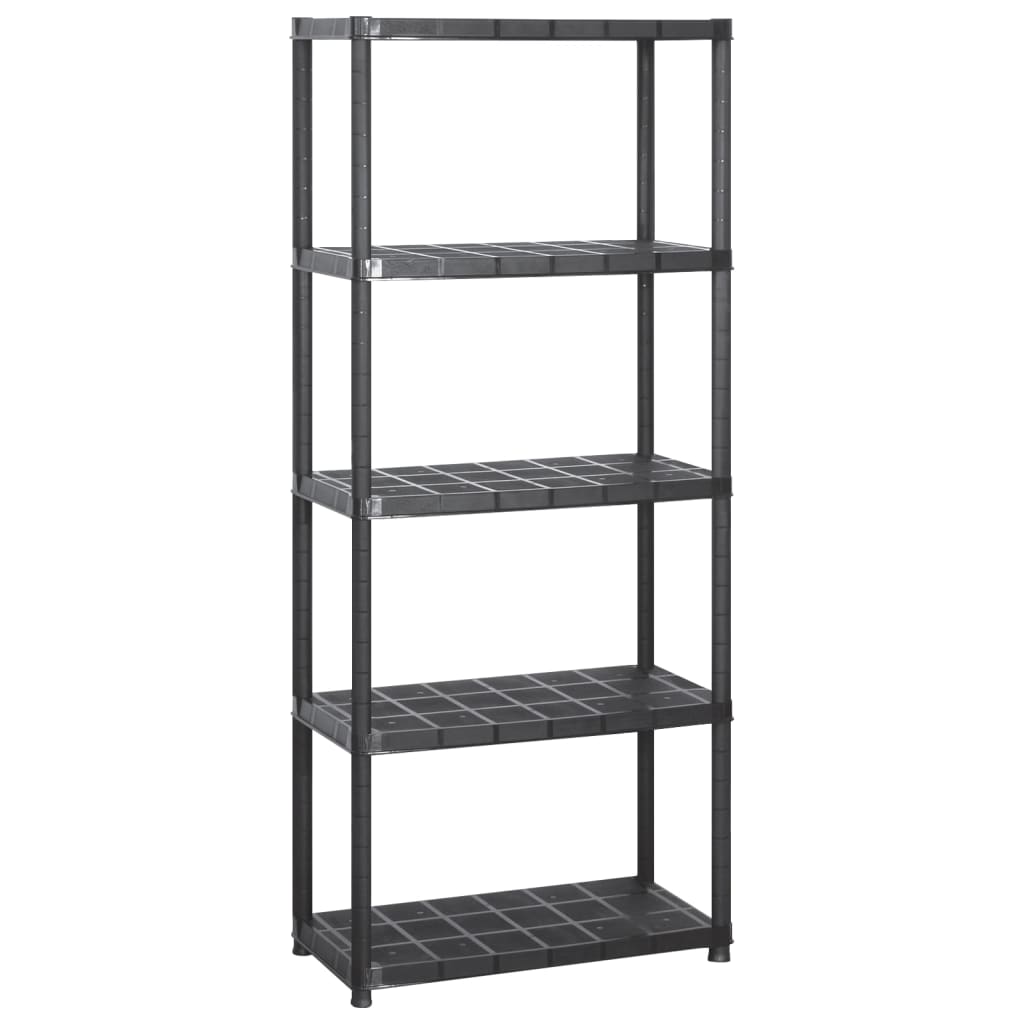 VIDAXL-LAGE RARK 5-Layer 284x38x170 cm Plastik schwarz