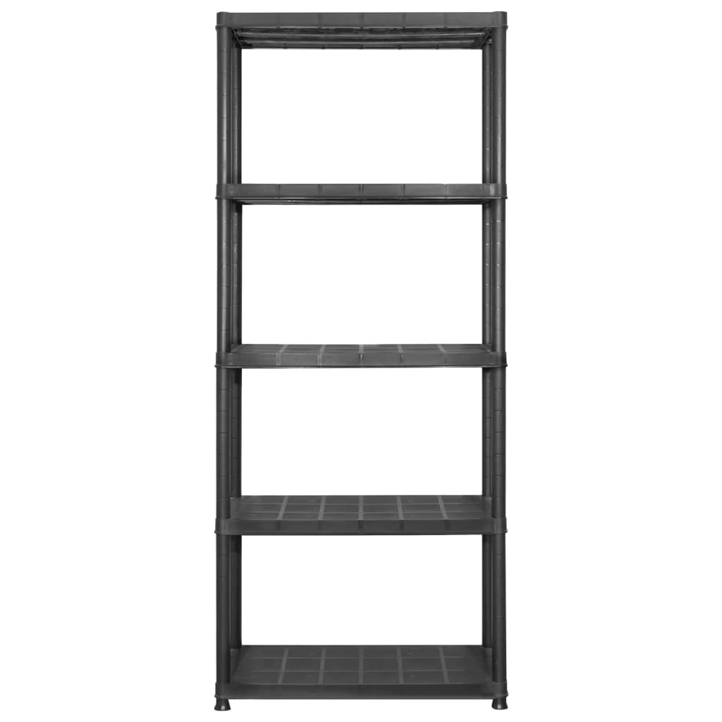 VIDAXL-LAGE RARK 5-Layer 284x38x170 cm Plastik schwarz