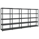 VIDAXL-LAGE RARK 5-layer 340x40x185 cm Kunststoff Schwarz