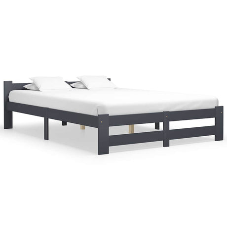 Vidaxl bedframe massief grenenhout donkergrijs 160x200 cm