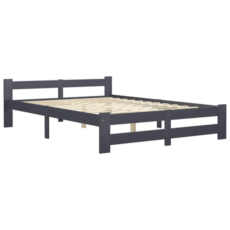 Vidaxl bedframe massief grenenhout donkergrijs 160x200 cm