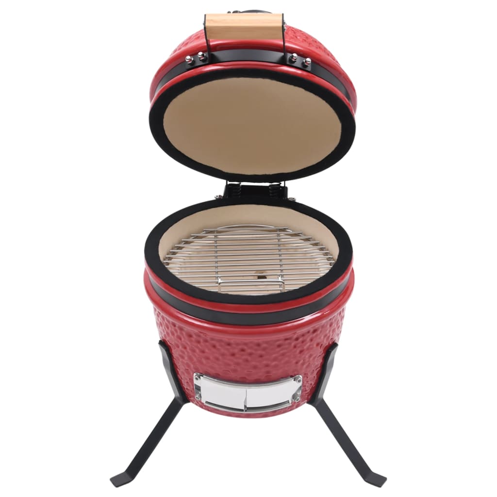 Vidaxl Kamado Barbecue 2-i-1 56 cm keramisk röd