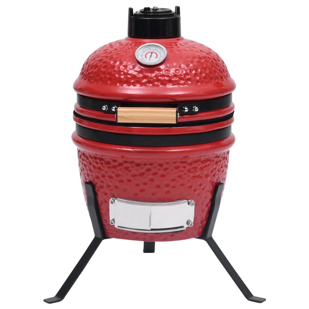 Vidaxl Kamado Barbecue 2-i-1 56 cm keramisk röd