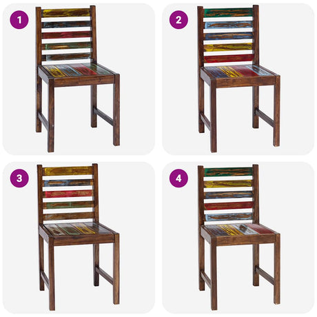 Vidaxl eetkamerstoelen 2 st massief gerecycled hout