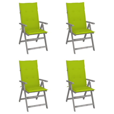Vidaxl tuinstoelen 4 st verstelbaar met kussens massief acaciahout