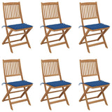 Vidaxl tuinstoelen 6 st inklapbaar met kussens massief acaciahout