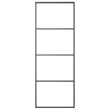 VIDAXL -Schiebetür 76x205 cm Aluminium und ESG -Glas schwarz