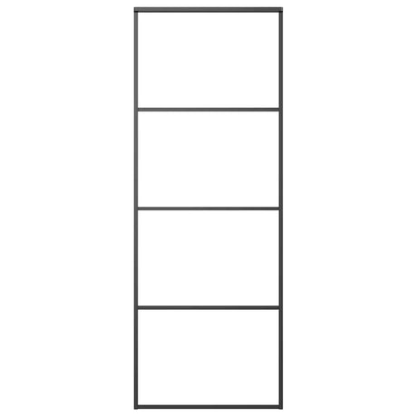 VIDAXL -Schiebetür 76x205 cm Aluminium und ESG -Glas schwarz