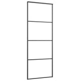 Vidaxl schuifdeur 76x205 cm aluminium en esg-glas zwart