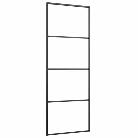 VIDAXL -Schiebetür 76x205 cm Aluminium und ESG -Glas schwarz