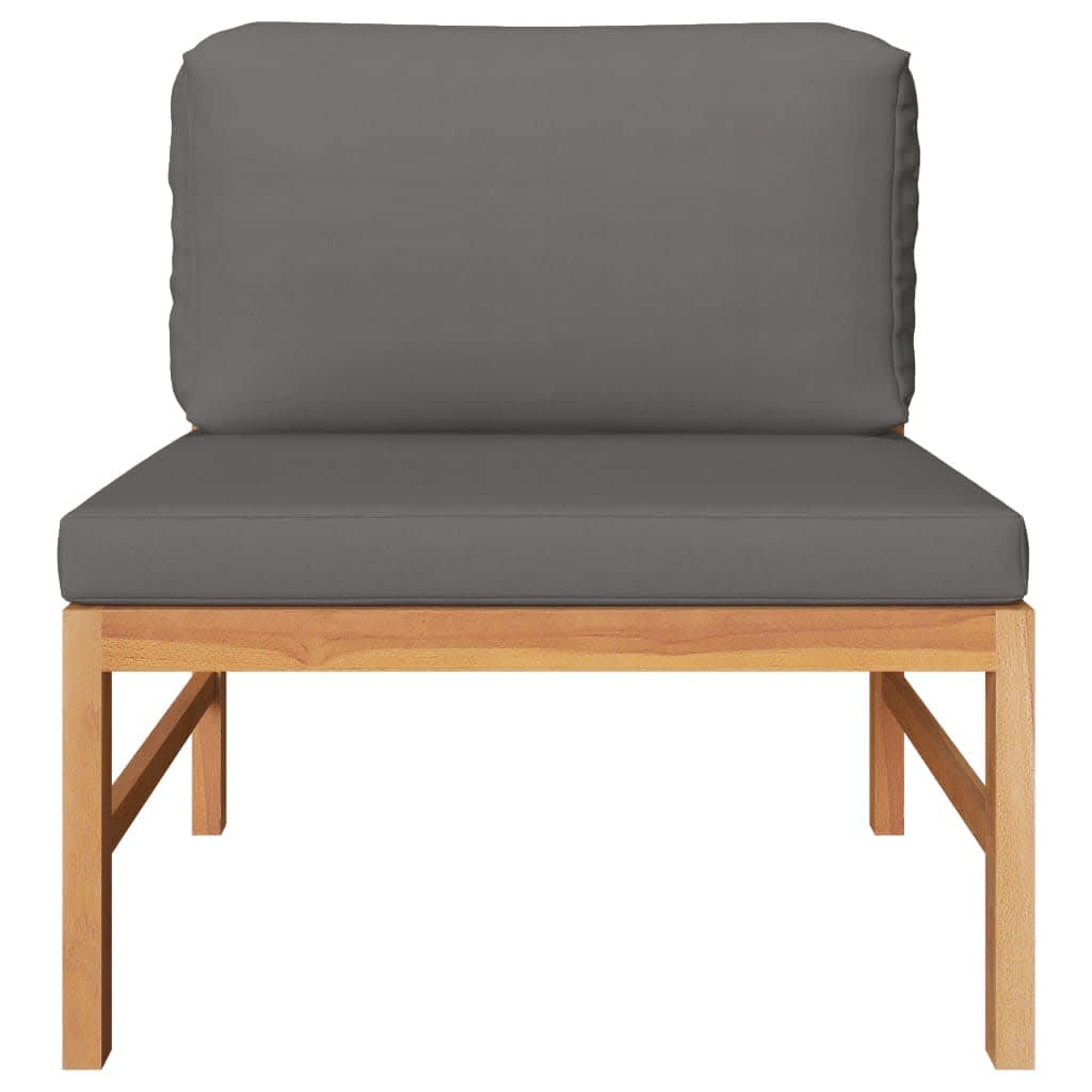 Vidaxl 2-delige loungeset met donkergrijze kussens teakhout