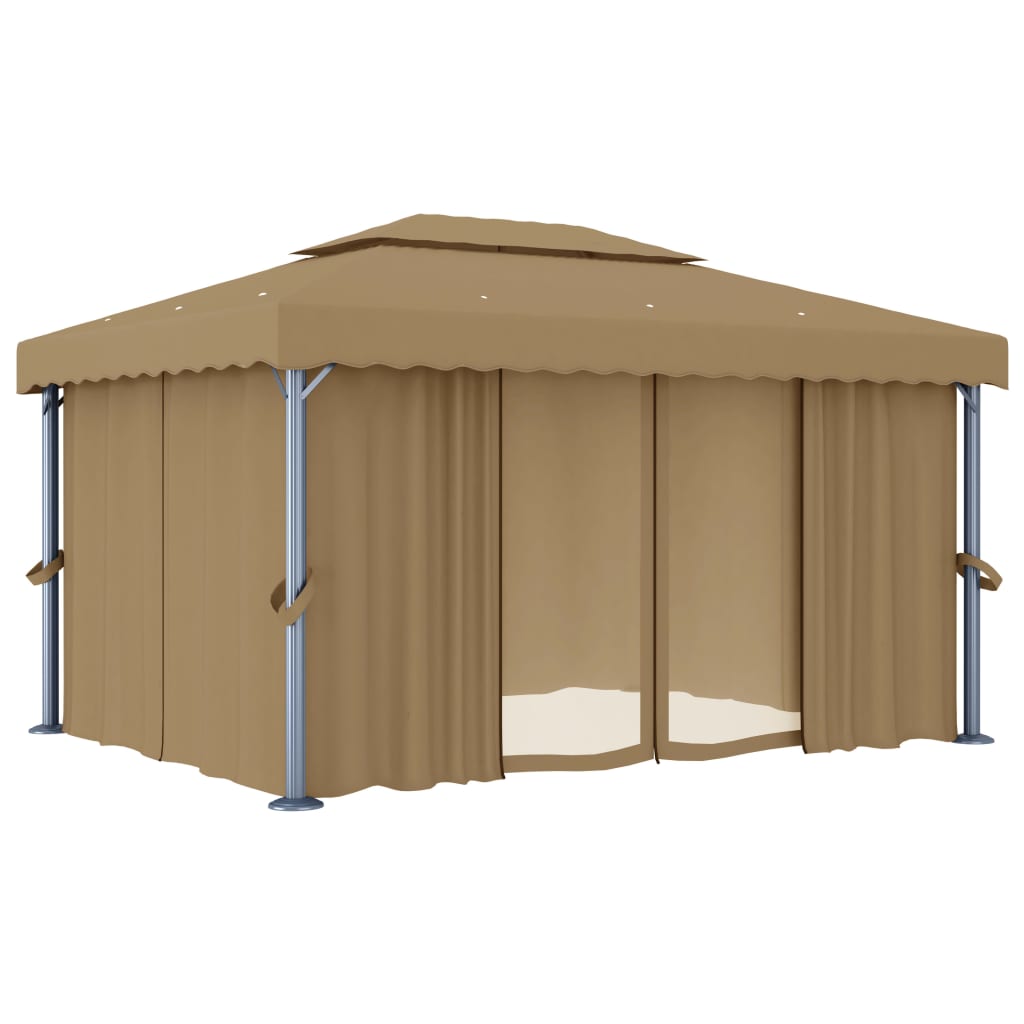 Vidaxl Arbor con cortina de 4x3 m de aluminio Tope