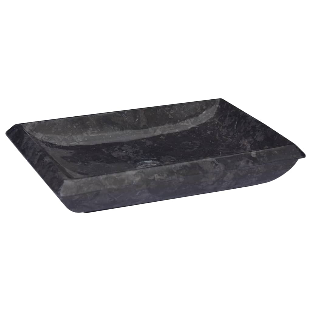 Vidaxl Sink 50x35x10 cm marmor svart