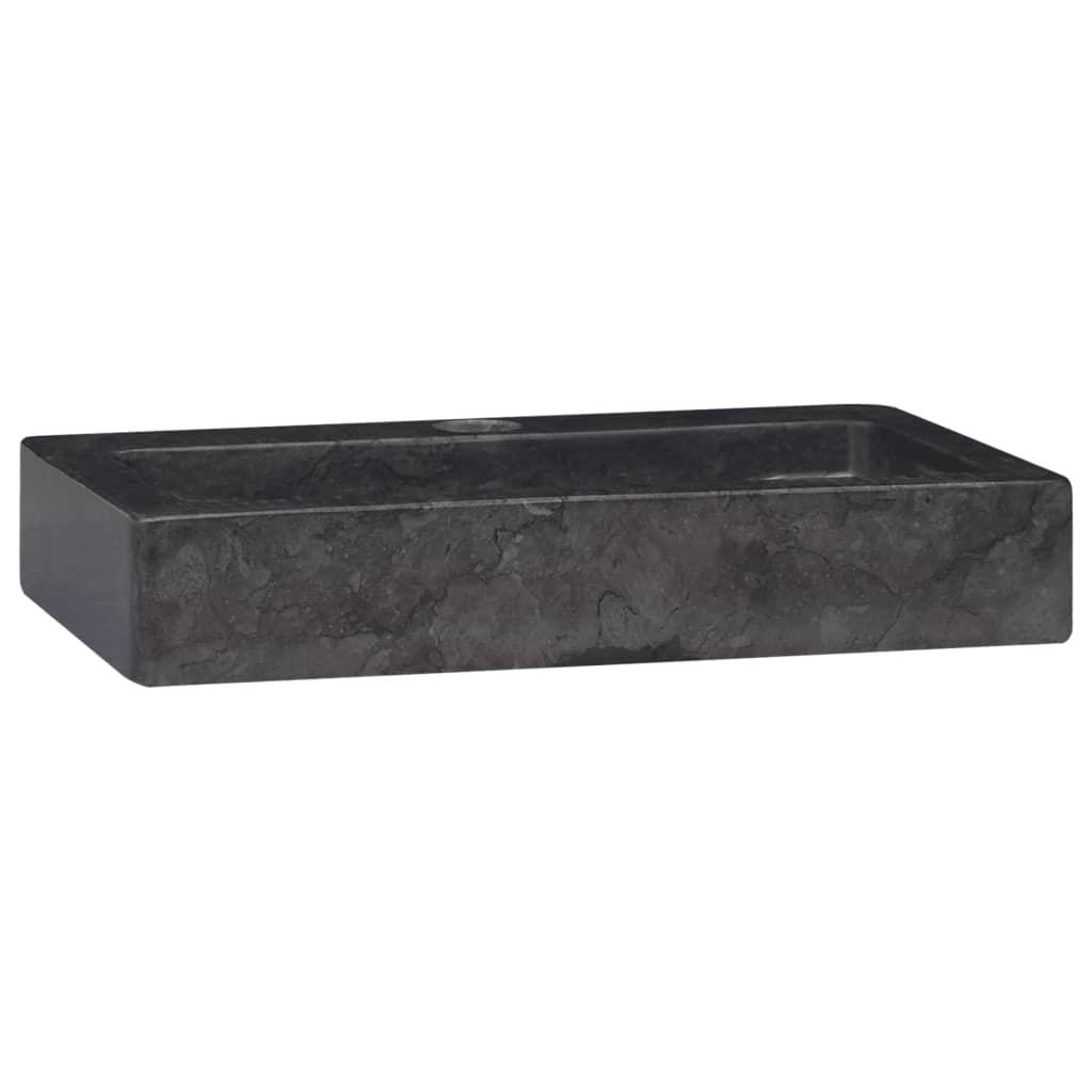 Vidaxl Washbasin Wall -namontovaná 38x24x6,5 cm mramor černá