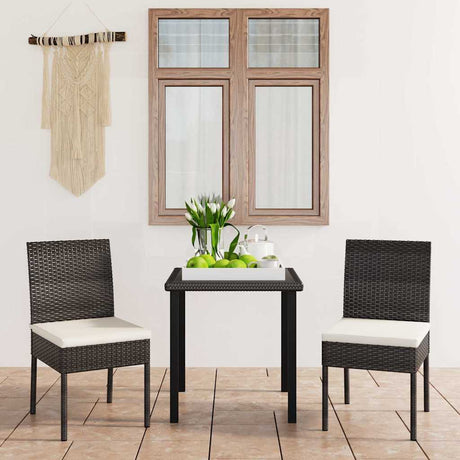 Vidaxl 3-delige tuinset poly rattan zwart