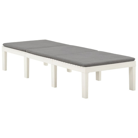 Vidaxl ligbed met kussen kunststof wit