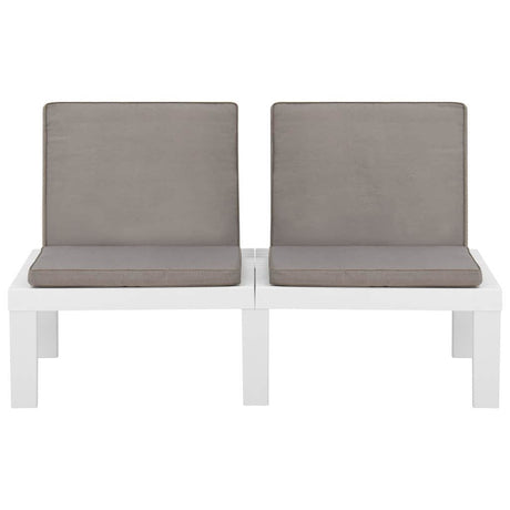 Vidaxl loungebank met kussen kunststof wit