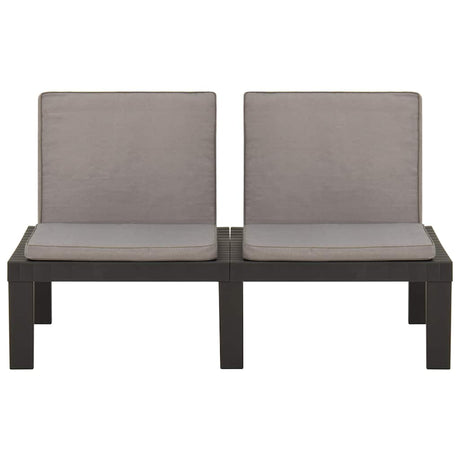 Vidaxl loungebank met kussen kunststof grijs