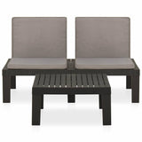 Vidaxl 2-delige loungeset met kussens kunststof grijs