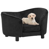 Vidaxl Dog Bank 69x49x40 cm peluche nero