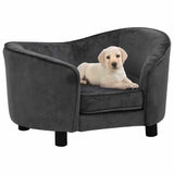 VidaXL dog bank 69x49x40 cm plush dark gray