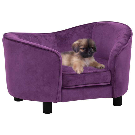 VidaXL Hundesofa 69x49x40 cm Plüsch Burgunderrot