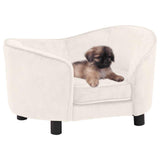 VIDAXL Dog Bank 69x49x40 cm Plüschcreme -gelöscht