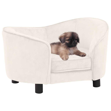 VIDAXL Dog Bank 69x49x40 cm Plüschcreme -gelöscht