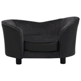Vidaxl Hundebank 69x49x40 cm Pluche und künstliches Lederschwarz
