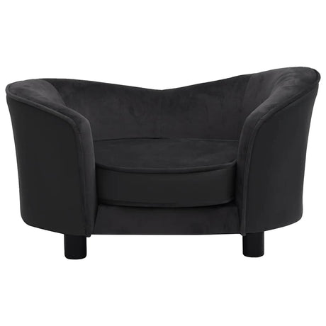 Vidaxl Hundebank 69x49x40 cm Pluche und künstliches Lederschwarz
