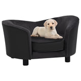 Vidaxl Dog Bank 69x49x40 cm Pluche e pelle artificiale Nero