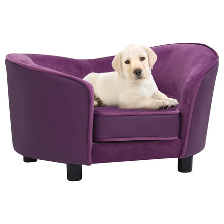 Vidaxxl Hundesofa 69x49x40 cm Plüsch und Kunstleder burgunderrot