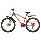 Vidaxl Mountainbike 21 Zahnräder 26 Zoll Räder 36 cm rot