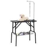 Table de garniture de chien vidaxl réglable avec 1 boucle et science de stockage