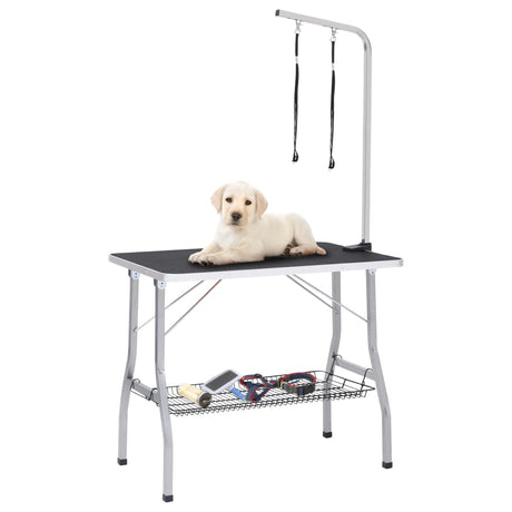 VIDAXL Hundeausstattungstisch mit 2 Schleifen und Speicherwissenschaft einstellbar