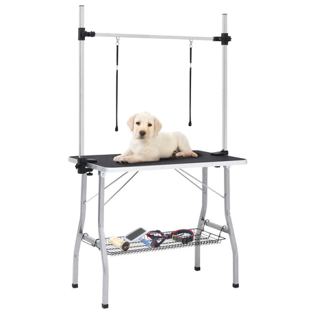 VIDAXL Hundeausstattungstisch mit 2 Schleifen und Speicherwissenschaft einstellbar