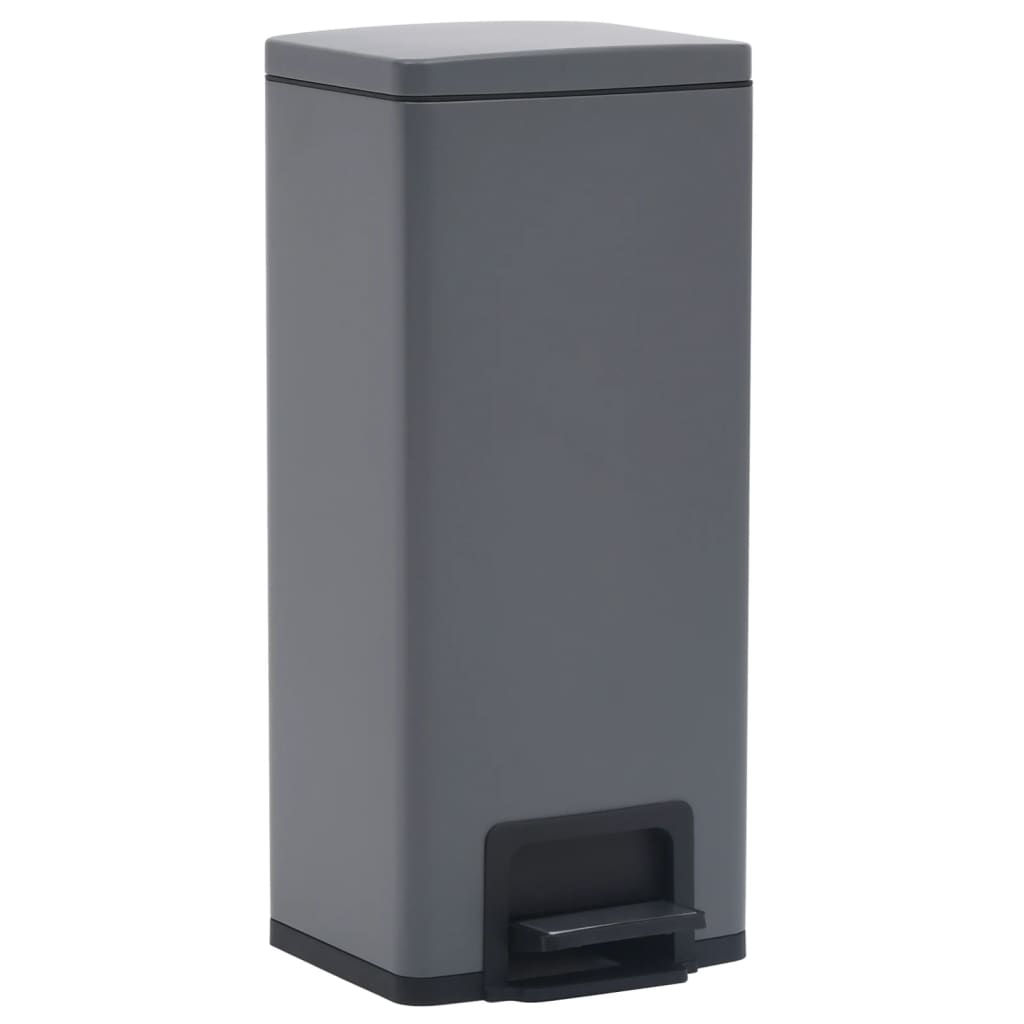 Vidaxl pedal bin with anti-fingerprint 30 l stainless steel gray