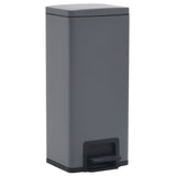 Vidaxl Pedal Bin con grigio in acciaio inossidabile da 30 L anti-fingerprint da 30 L