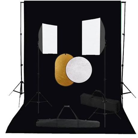 Vidaxl Photo Studio Set mit Softbox -Lampen, Hintergrund und Reflektor