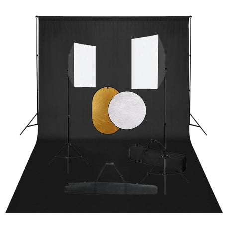 Vidaxxl Fotostudio-Set mit Softbox-Leuchten, Hintergrund und Reflektor