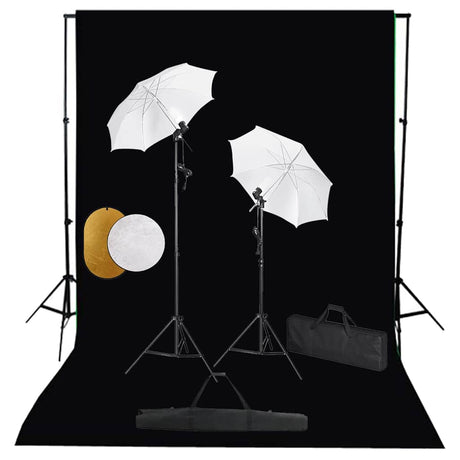 Vidaxl Photo Studio Set mit Lampen, Regenschirmen, Hintergrund und Reflektor
