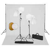 Vidaxl Photo Studio Set mit Lampen, Regenschirmen, Hintergrund und Reflektor