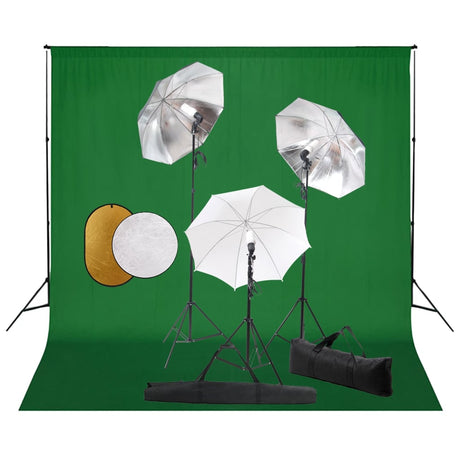 Vidaxl Fotostudio-Set mit Lampen, Schirmen, Hintergrund und Reflektor
