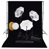 Vidaxl Foto Studio Set mat Luuchten, Umbrellas, Hannergrond a Reflektor